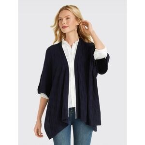 Draper James Navy Check Cape Sweater Size XS/S